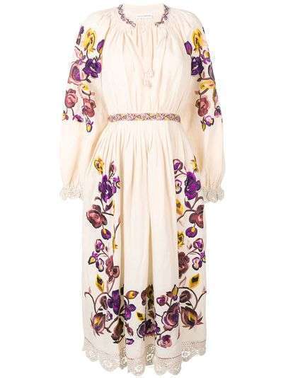 Ulla Johnson платье с цветочной вышивкой