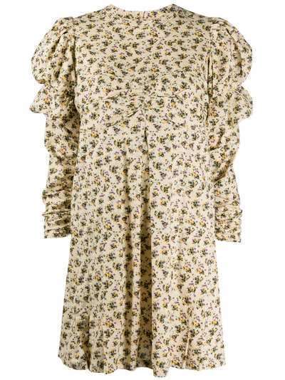 Zadig&Voltaire платье с цветочным принтом и объемными рукавами