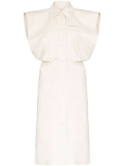 Bottega Veneta платье-рубашка с объемными плечами