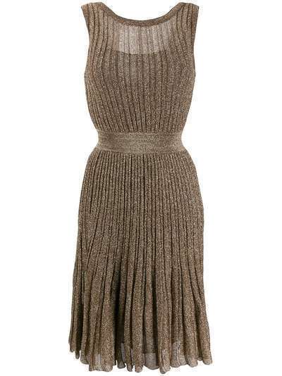 Missoni плиссированное платье с эффектом металлик