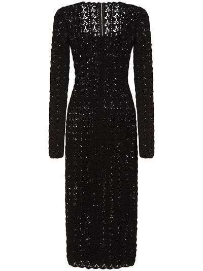 Dolce & Gabbana платье ажурной вязки с квадратным вырезом