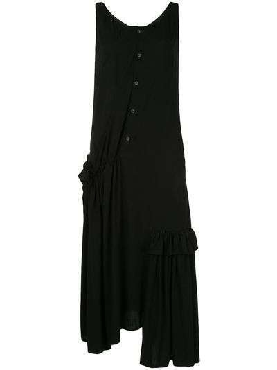 Yohji Yamamoto платье асимметричного кроя с драпировкой