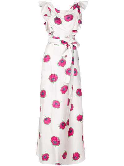 La Doublej длинное платье с оборками и цветочным рисунком