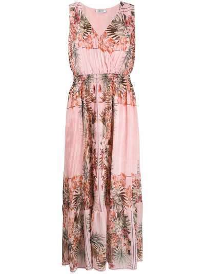 LIU JO плиссированное платье макси с цветочным принтом