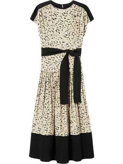 Proenza Schouler платье с леопардовым принтом и короткими рукавами