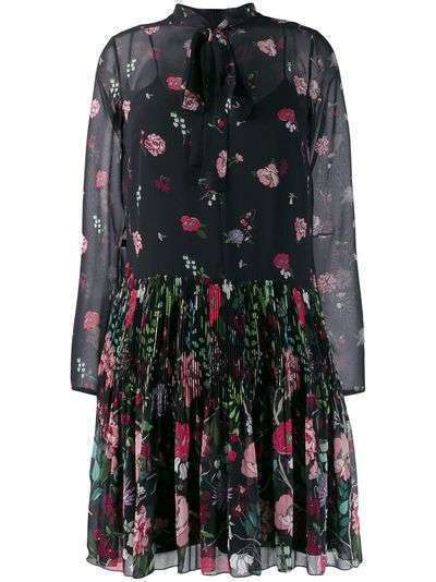RedValentino платье мини с цветочным принтом и сборками