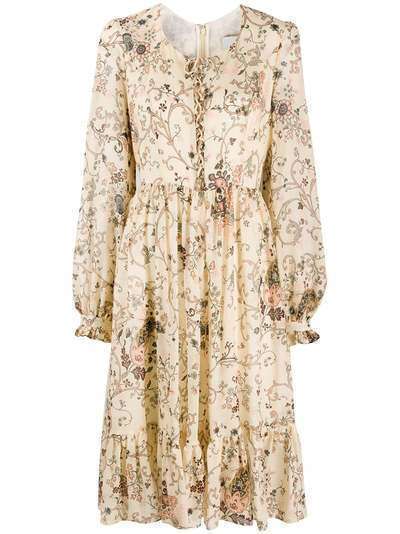 Etro расклешенное платье с цветочным принтом