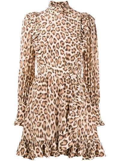 Zimmermann платье с леопардовым принтом