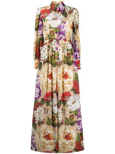 Dolce & Gabbana платье-рубашка с цветочным принтом