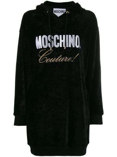 Moschino платье-худи с логотипом