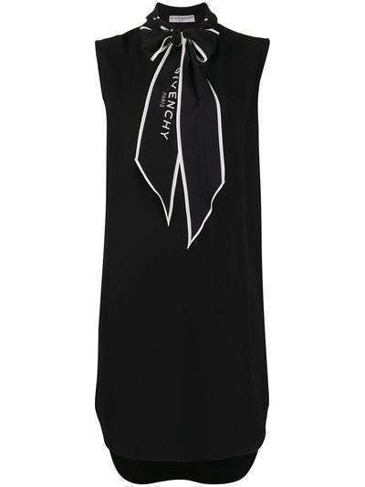 Givenchy платье с бантом и логотипом