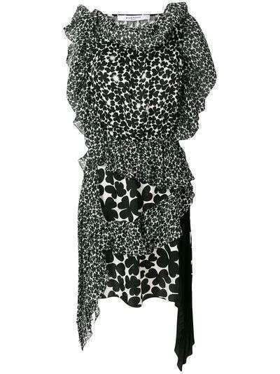 Givenchy асимметричное платье с рисунком
