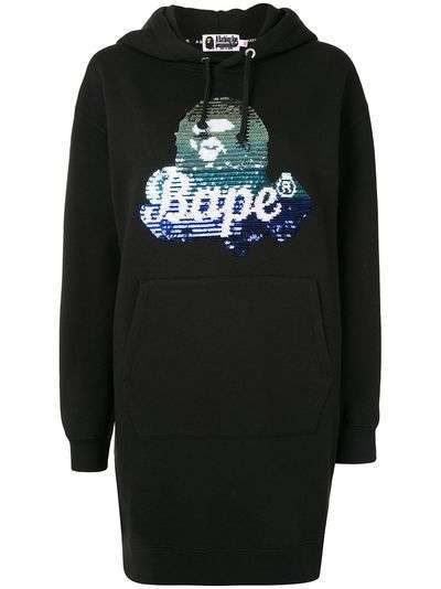 A BATHING APE® платье-толстовка с капюшоном и логотипом