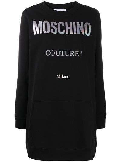 Moschino платье-толстовка с логотипом Couture