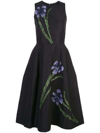 Carolina Herrera платье с цветочной вышивкой