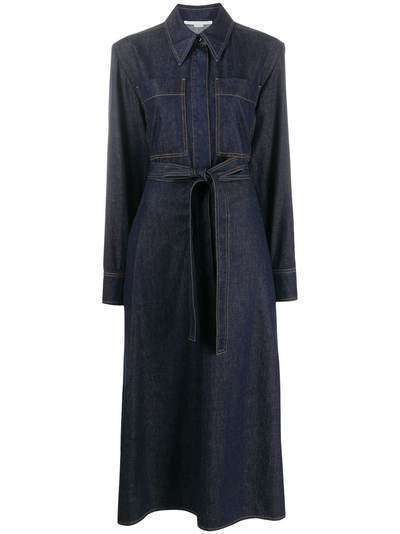 Stella McCartney джинсовое платье Riley с драпировкой и поясом