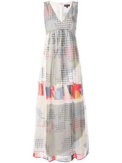Emporio Armani платье с V-образным вырезом и геометрическим принтом