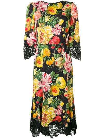 Dolce & Gabbana платье миди с цветочным принтом