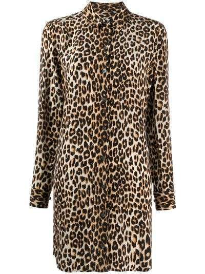 Equipment платье-рубашка с леопардовым принтом