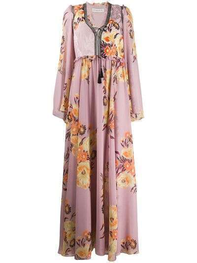 Etro длинное платье с цветочным принтом