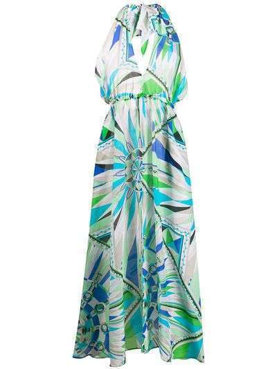 Emilio Pucci платье с абстрактным принтом и вырезом халтер