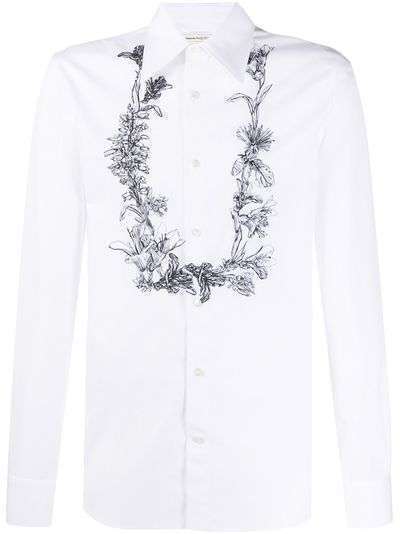 Alexander McQueen рубашка на пуговицах с цветочным принтом