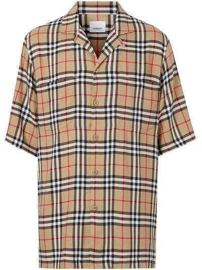 Burberry рубашка в клетку Vintage Check с короткими рукавами