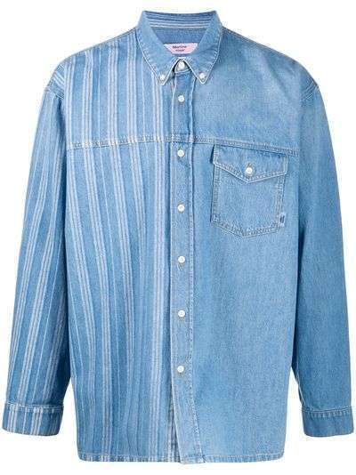 Martine Rose джинсовая рубашка со вставкой в полоску
