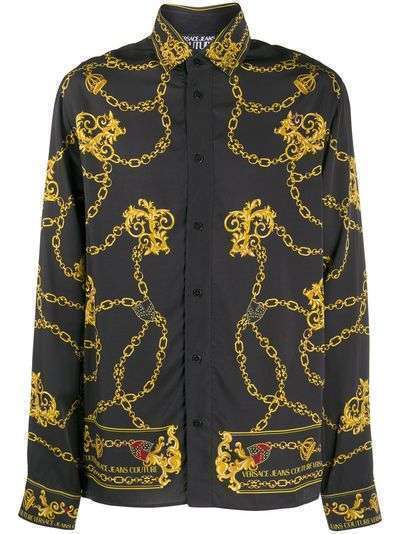 Versace Jeans Couture рубашка с принтом Barocco и длинными рукавами