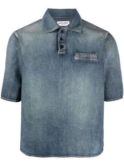 Saint Laurent джинсовая рубашка из вареного денима