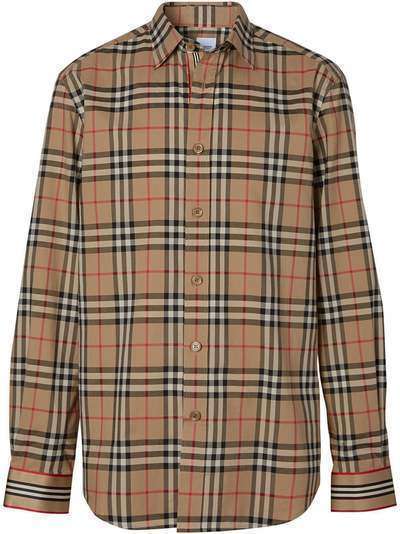 Burberry рубашка в клетку Vintage Check с полосками Icon Stripe