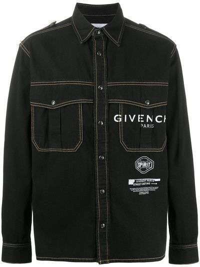 Givenchy джинсовая рубашка с принтом