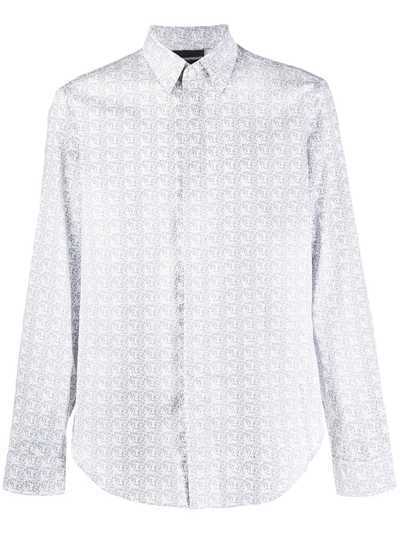 Emporio Armani рубашка узкого кроя с геометричным принтом