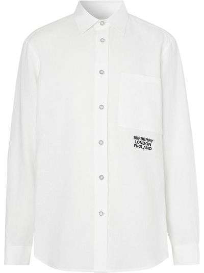 Burberry рубашка с вышитым логотипом