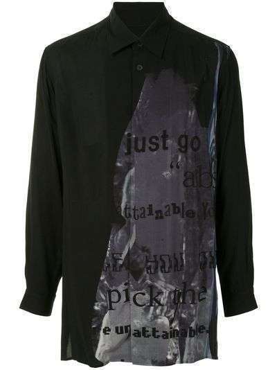 Yohji Yamamoto рубашка с длинными рукавами и графичным принтом