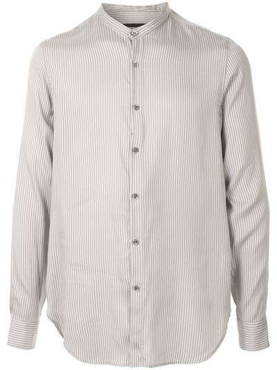 Giorgio Armani полосатая рубашка с воротником-стойкой