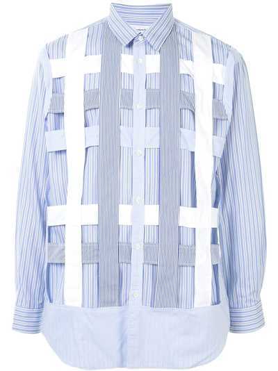 Comme Des Garçons Shirt полосатая рубашка с плетеными ремешками