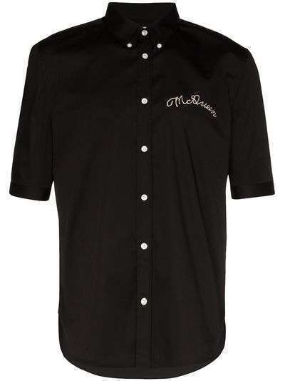 Alexander McQueen рубашка с вышитым логотипом