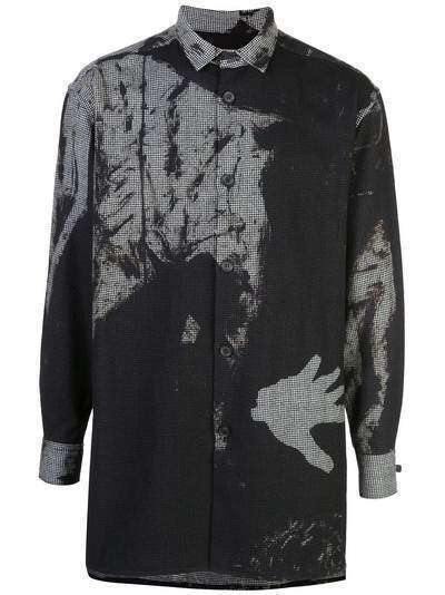Yohji Yamamoto рубашка с абстрактным принтом