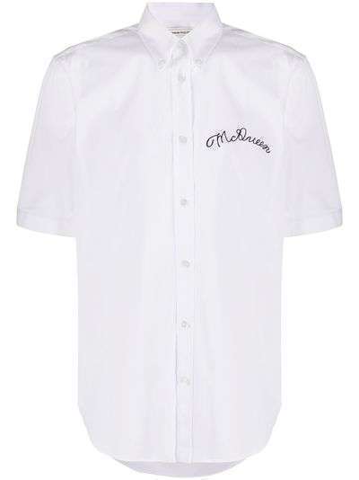 Alexander McQueen рубашка с короткими рукавами и вышитым логотипом