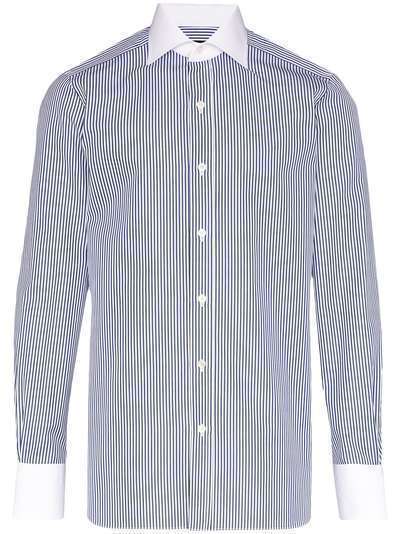 Tom Ford полосатая рубашка с контрастным воротником