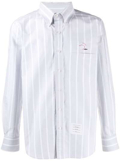 Thom Browne рубашка оксфорд с вышивкой