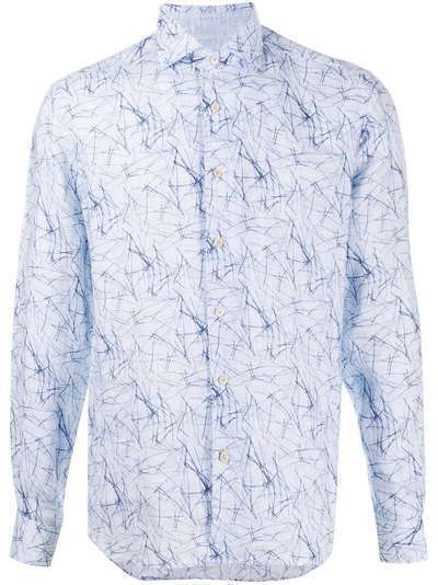 Corneliani рубашка с абстрактным принтом