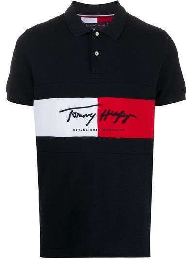 Tommy Hilfiger рубашка поло в стиле колор-блок с логотипом