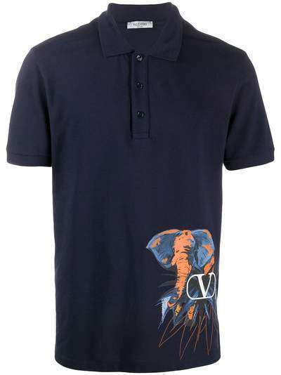Valentino рубашка поло с логотипом VLogo и принтом