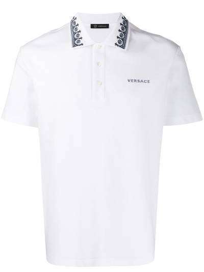 Versace рубашка-поло с контрастной вышивкой