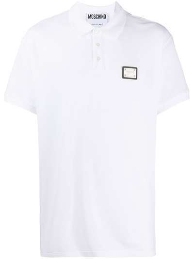 Moschino рубашка поло с нашивкой-логотипом