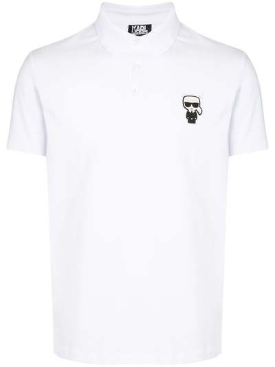 Karl Lagerfeld рубашка поло с нашивкой-логотипом