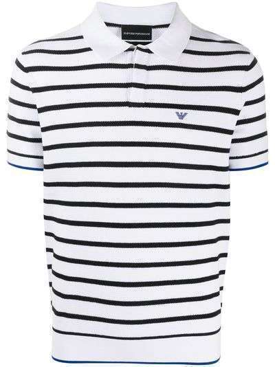 Emporio Armani полосатая рубашка поло с логотипом