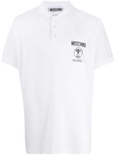 Moschino рубашка поло Double Question Mark